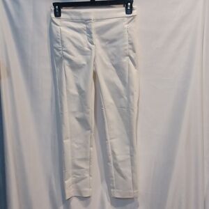 Loft modern skinny ankle dress pant Soft, white. Cute zipper pockets!
